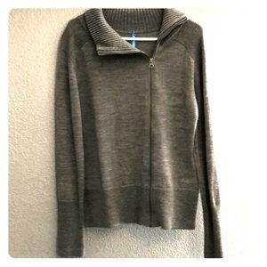 Side zip merino wool sweater